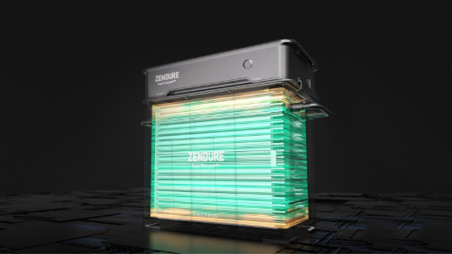 Vue intérieure de la batterie Zendure AB2000X avec cellules lumineuses vertes