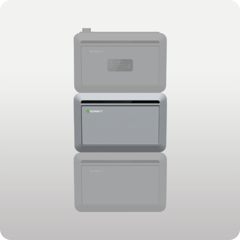 Batterie d’extension Growatt Nexa 2000 empilée sous la batterie principale Plug and Play